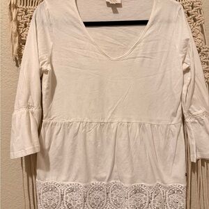 Wrangler Cream Tunic with Lace Detail